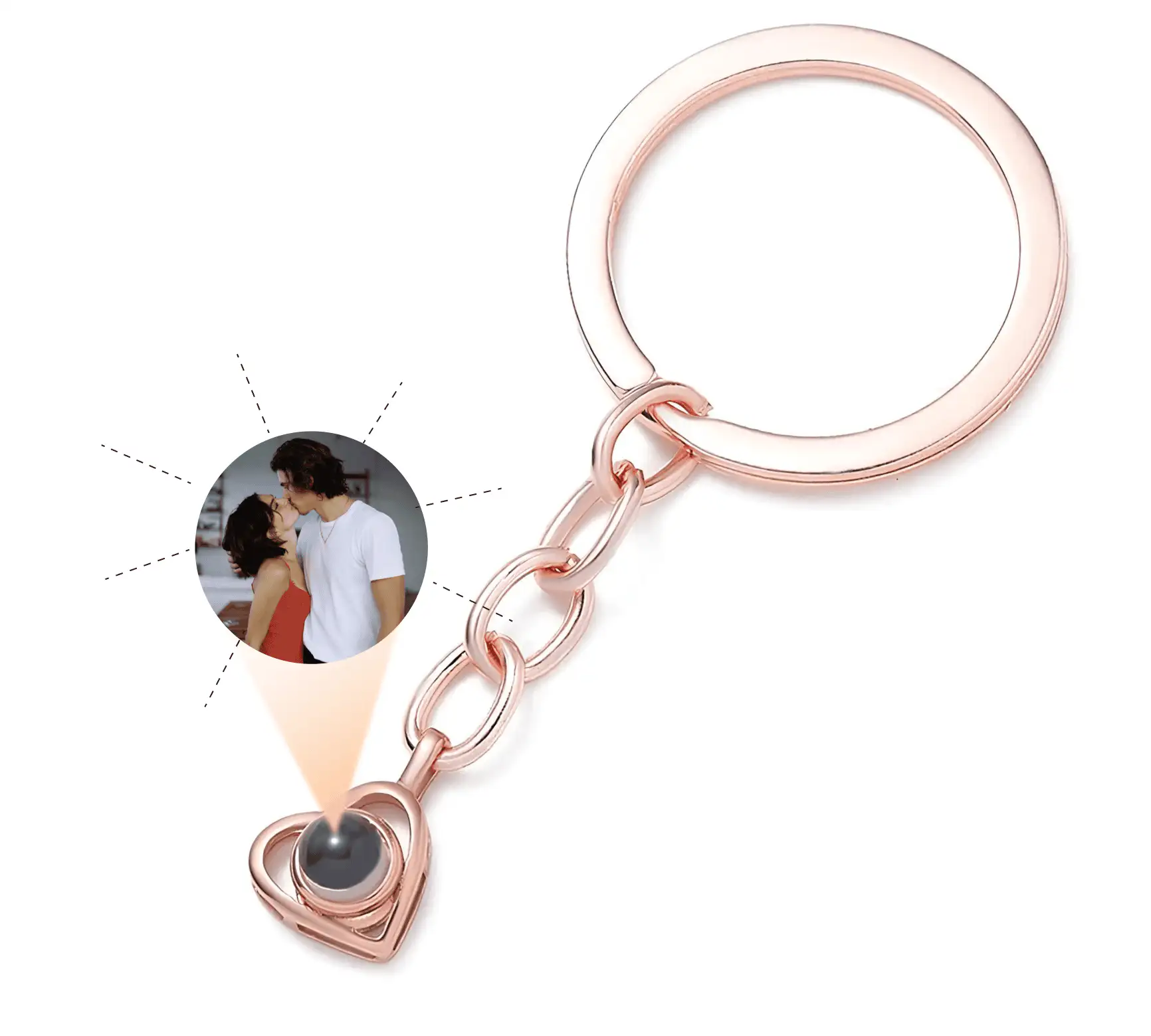 Брелок сердце rose gold с фото — подарок, в котором живёт любовь